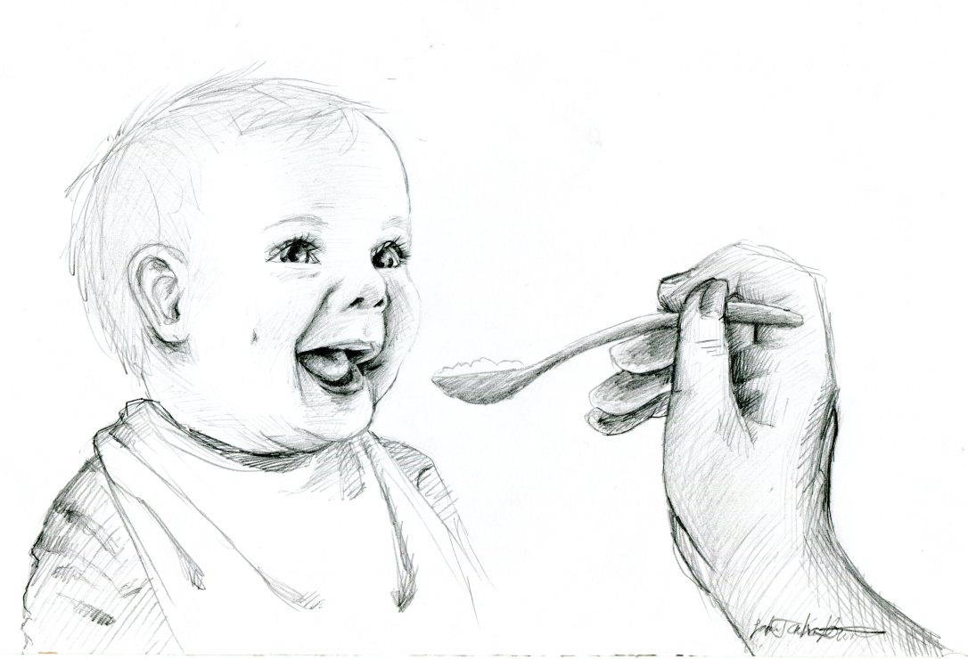 Oikea syöttämistapa kuvitus Sade-Tuulia Koistinen478